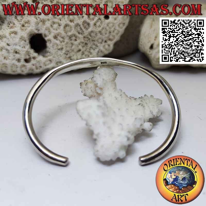 Starres Armband in 925 ‰ Silber röhrenförmig glatt auf der Vorderseite gequetscht