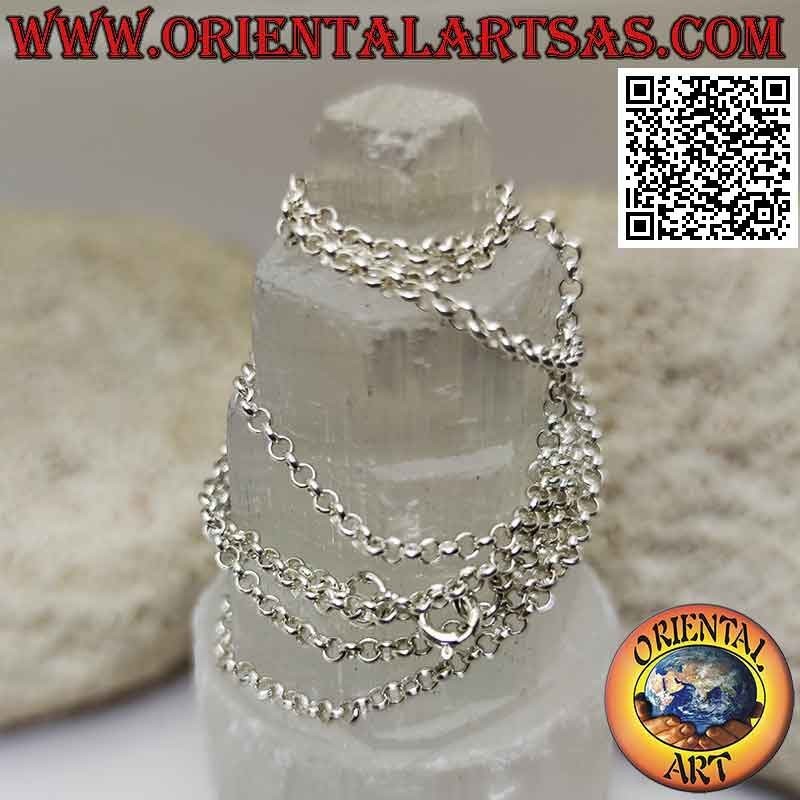 Collier chaîne en argent 925 ‰ avec anneaux ronds (2 mm d'épaisseur)