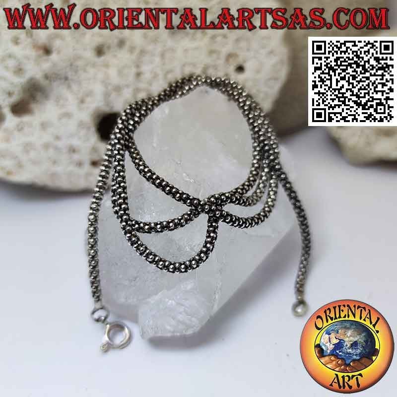 Round "Venetian" chain necklace in 925 ‰ silver, 60 cm x 3 mm