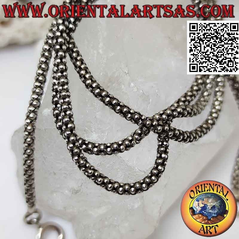 Collar de cadena redonda "veneciana" en plata 925 ‰, 60 cm x 3 mm