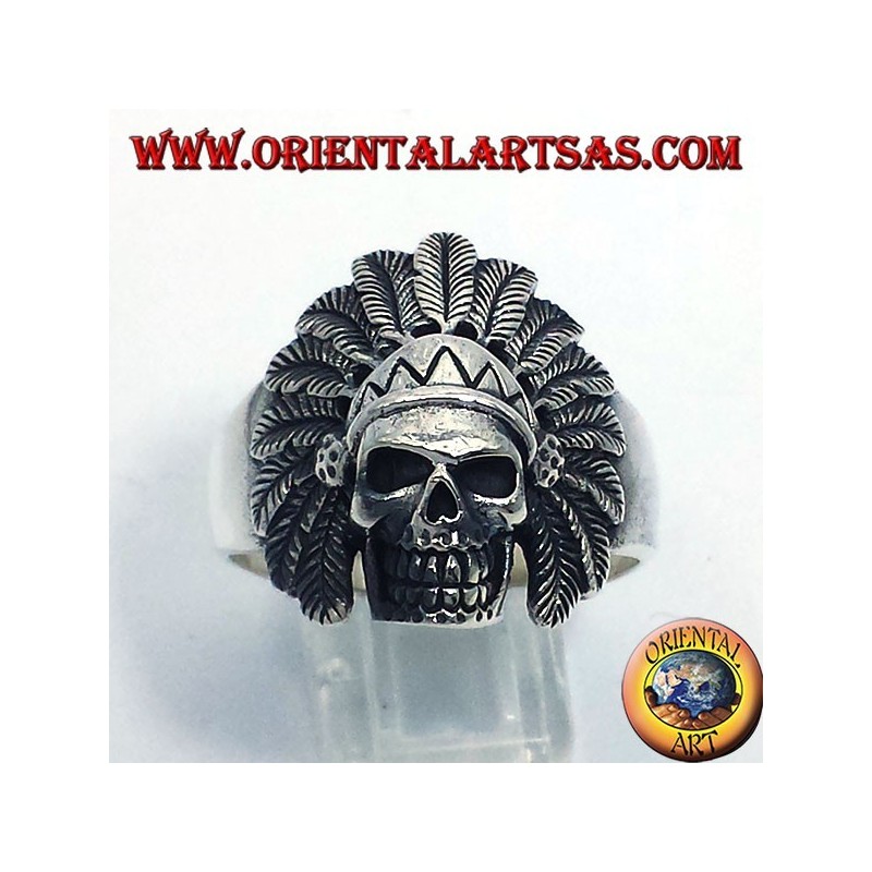 Indian skull ring silver
