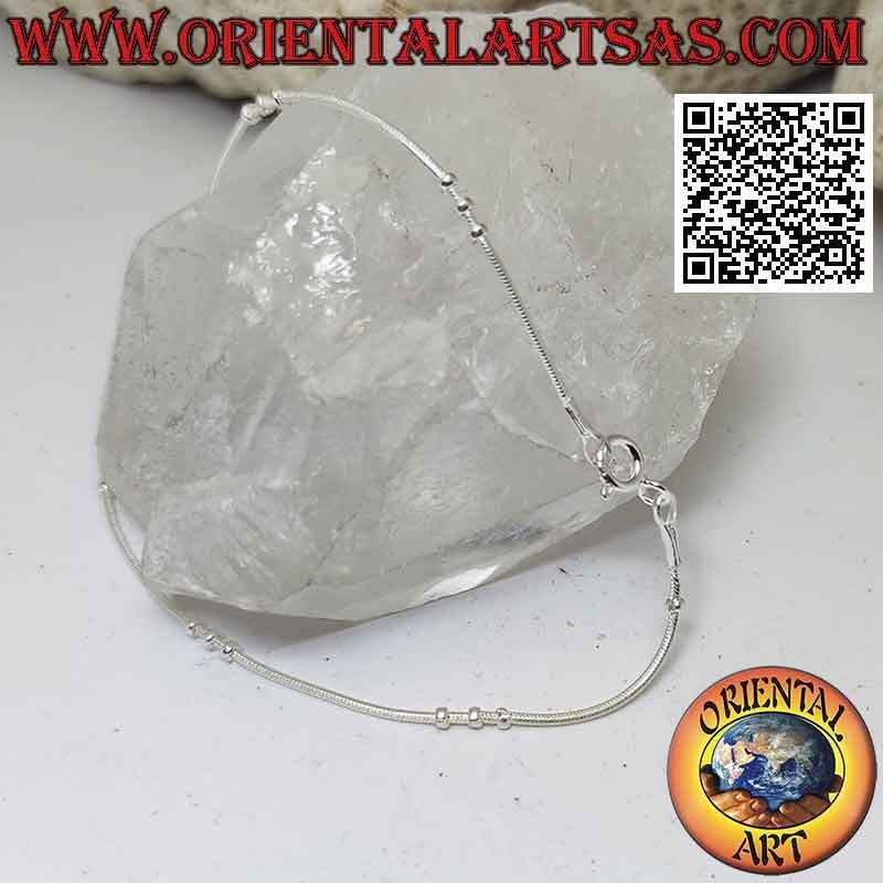 Bracciale Argento 925 Snake, Tris Palline Distanziate | Oriental Art