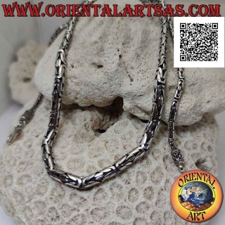 Collier croissant de 55 cm borobudur (lien byzantin) en argent 925 ‰ (crochet avec serpentine)