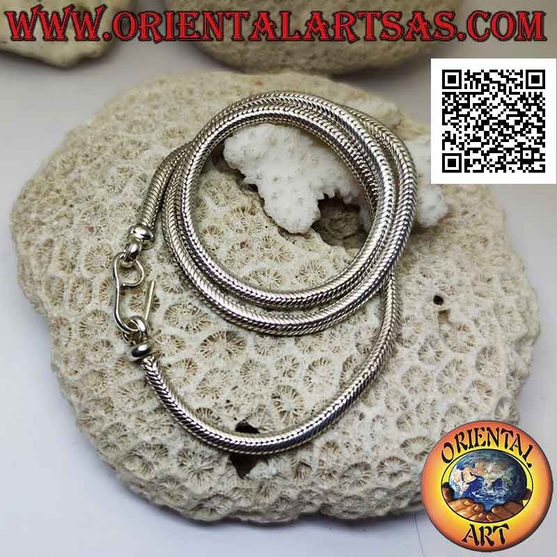 Collier en argent 700 ‰ avec maillon "serpent" 52 cm x 4 mm