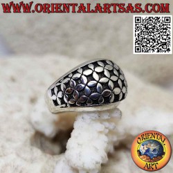 Silver ring with rounded...