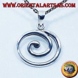 Anhänger große silberne Spirale