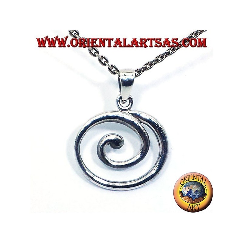 colgante de plata espiral grande