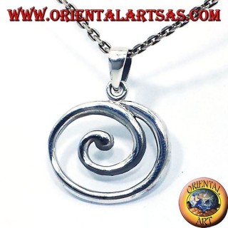 Pendentif grande spirale d'argent