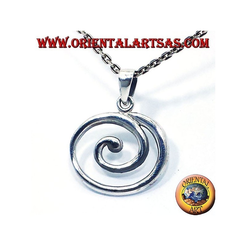 Anhänger große silberne Spirale