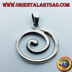 Anhänger große silberne Spirale