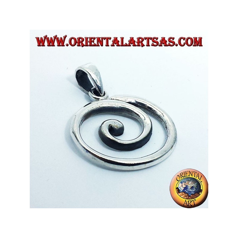 Pendentif grande spirale d'argent