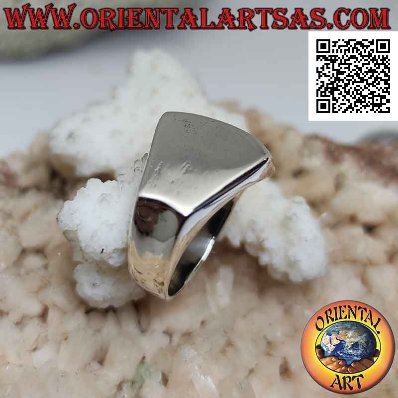 Glatter Silberring mit gleichschenkligem Trapez quer