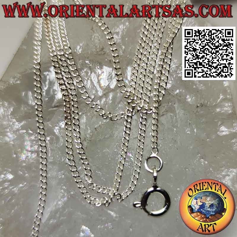 Collana catenina in argento 925 ‰ ad anelli piccoli tondi piatti da 55 cm