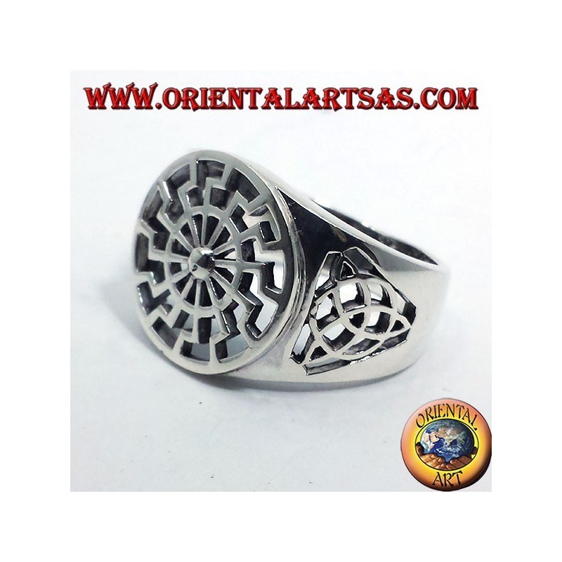silver ring black sun with tyrone node