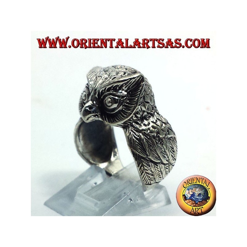 Anillo de plata del búho