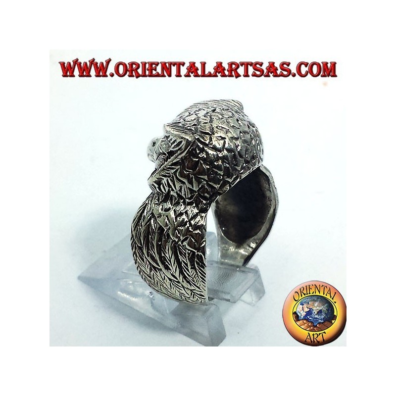 Owl silver ring