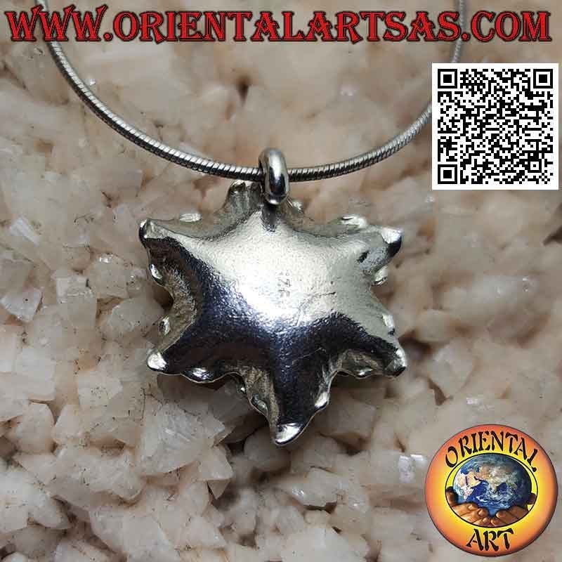 Colgante de plata en forma de flor de loto florecida (grande)
