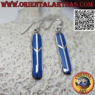 Boucles d'oreilles en argent avec turquoise et symbole de paix ovale