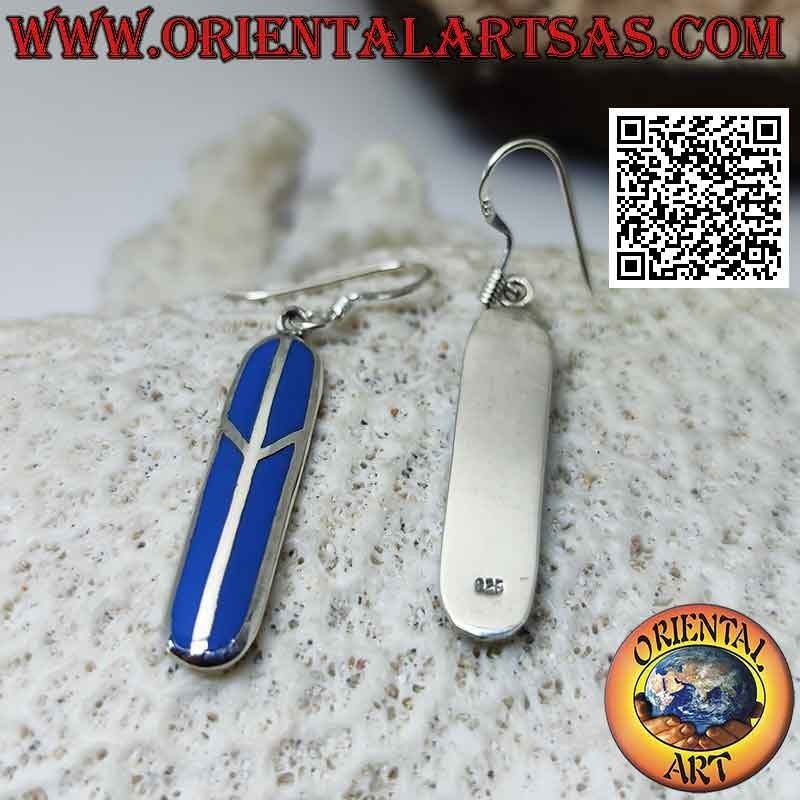 Orecchini in argento con turchese e simbolo della pace ovale