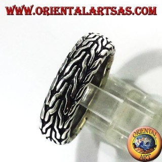 anello in argento fedina intrecciata
