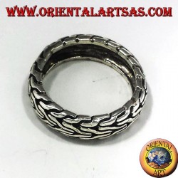 anello in argento fedina intrecciata