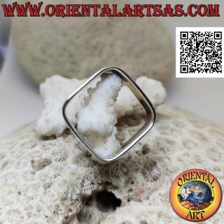 Anillo de plata cuadrado con banda lisa de 6 mm