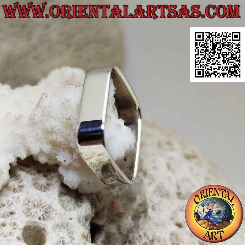 Bague carrée en argent avec bande lisse de 6 mm