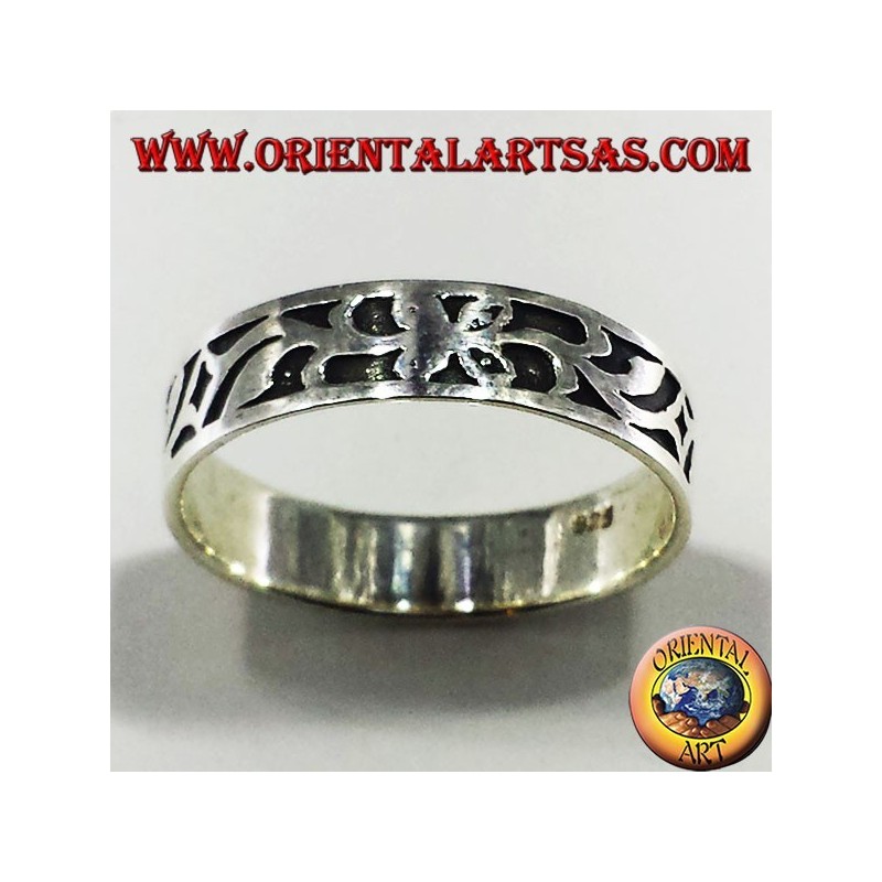 Silber Ehering miteinander verflochten