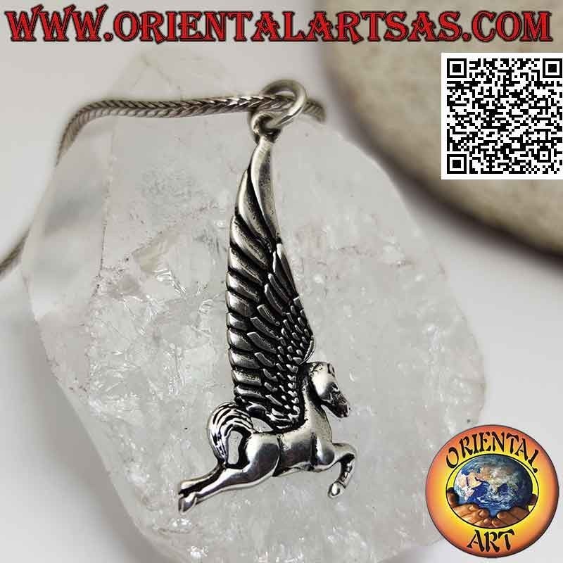Ciondolo in argento, Pegaso (il cavallo alato) di profilo