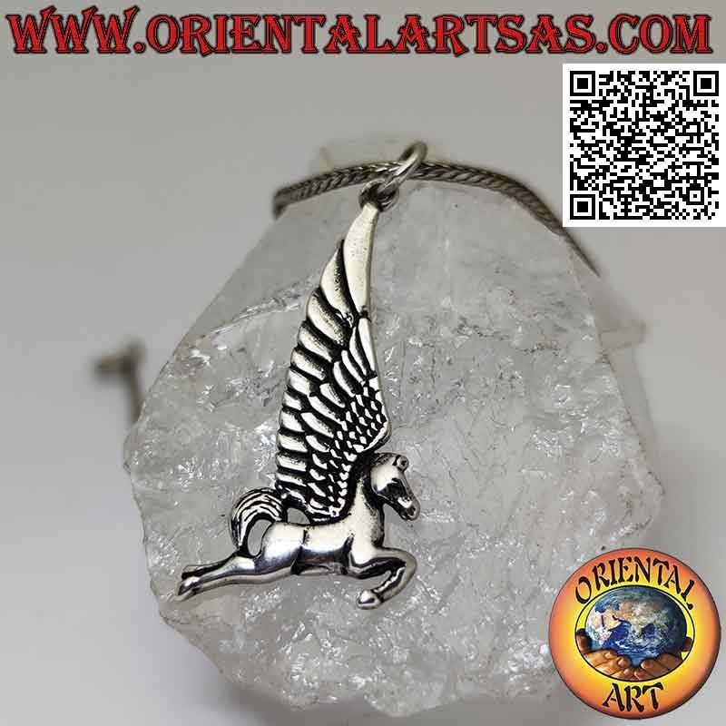 Silberanhänger, Pegasus (das geflügelte Pferd) im Profil