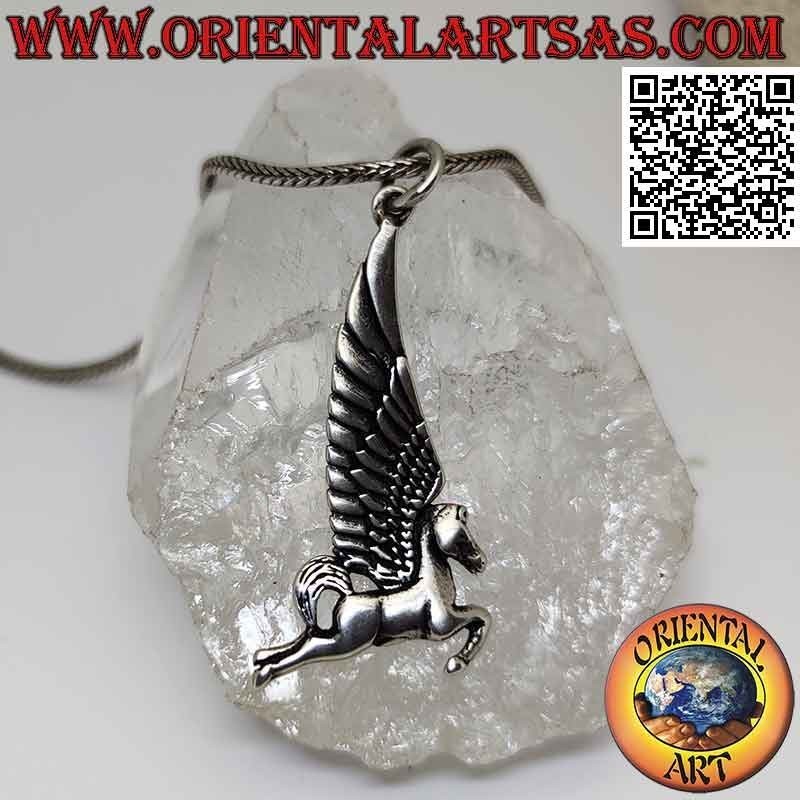 Silberanhänger, Pegasus (das geflügelte Pferd) im Profil