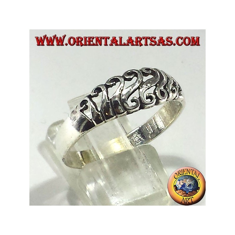 anello traforato in argento