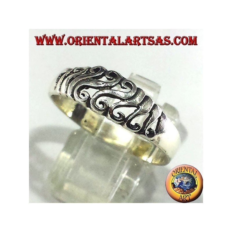 Bague en argent percé