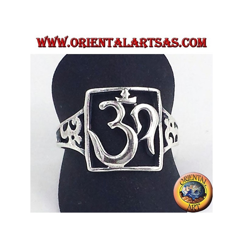 Silber Ring durchstochen heiliges Symbol OM