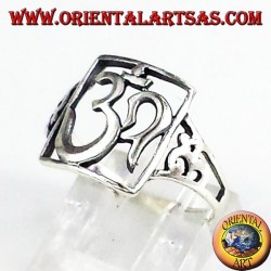 Silber Ring durchstochen heiliges Symbol OM