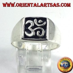 sello de anillo de plata, símbolo sagrado OM