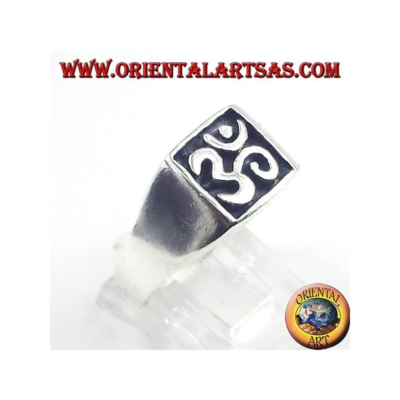 Silver ring seal, sacred symbol OM