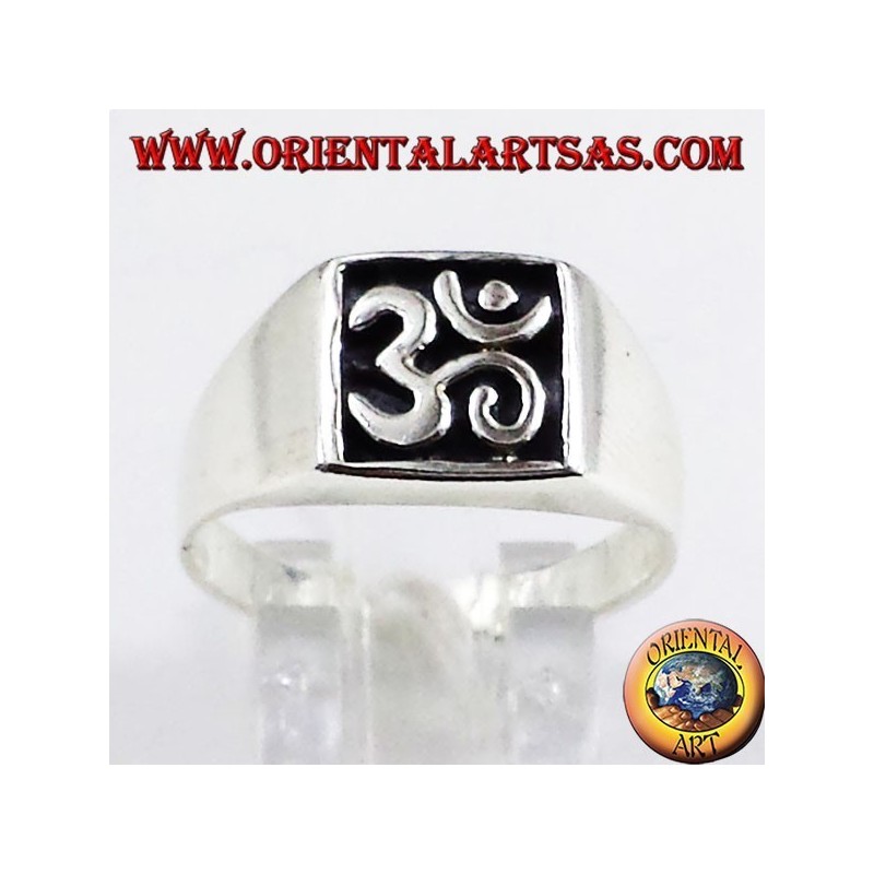Anello in argento sigillo OM   simbolo sacro