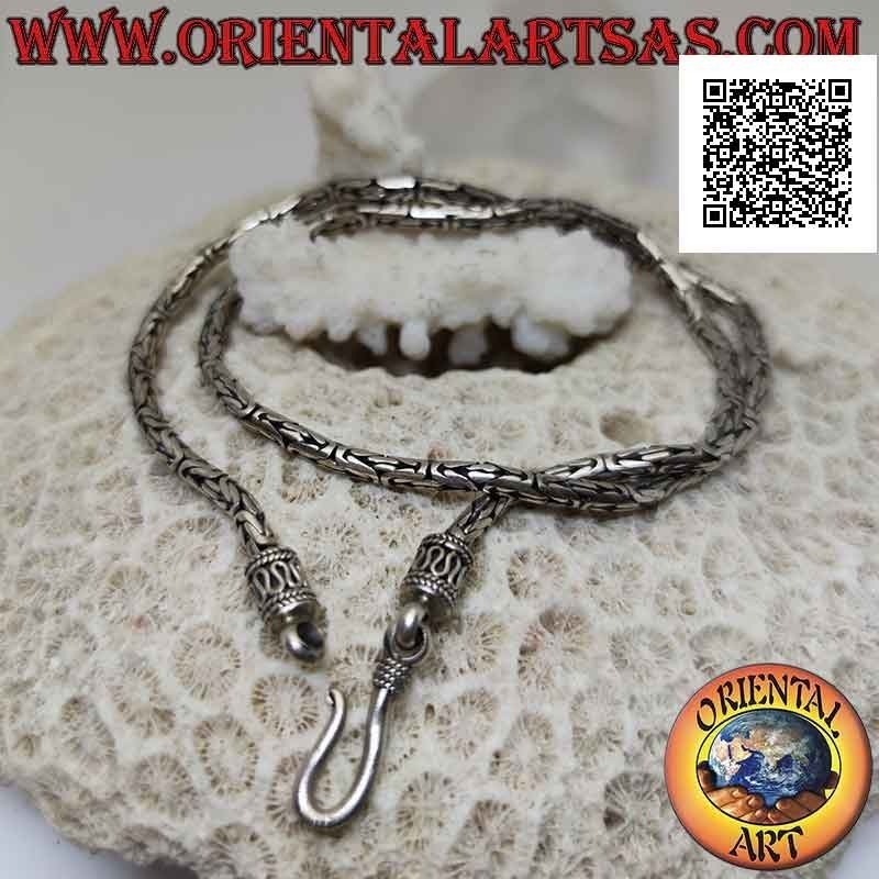 Borobudur (Byzantine link) 925 ‰ silver necklace 41 cm x 3 mm (serpentine hook)