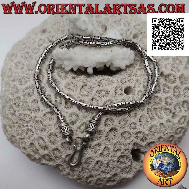 Borobudur (byzantinisches Glied) 925 ‰ Silberkette 41 cm x 3 mm (Serpentinenhaken)