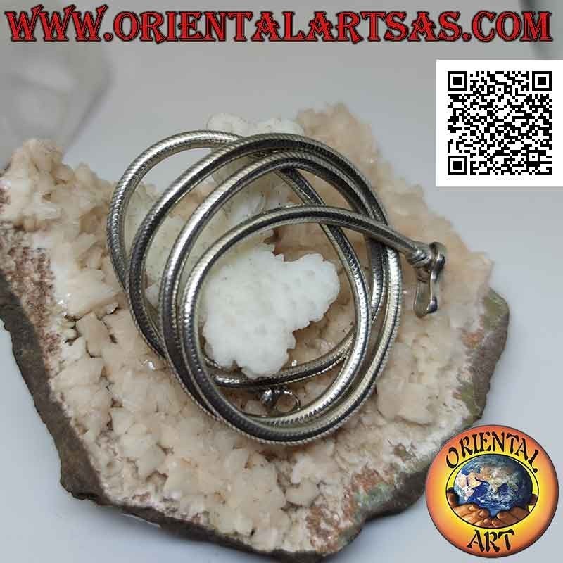 Collier en argent 700 ‰ avec maillon "serpent" de 54 cm x 3 mm