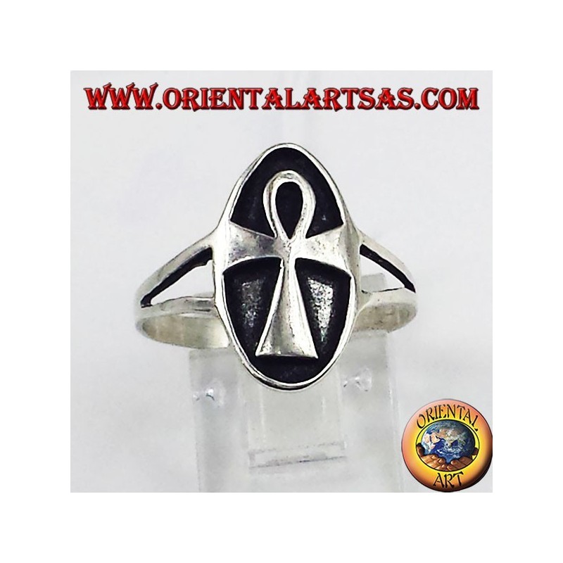 Bague en argent égyptien croix ankh