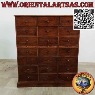 Drawer for office letters with mini desks in teak wood