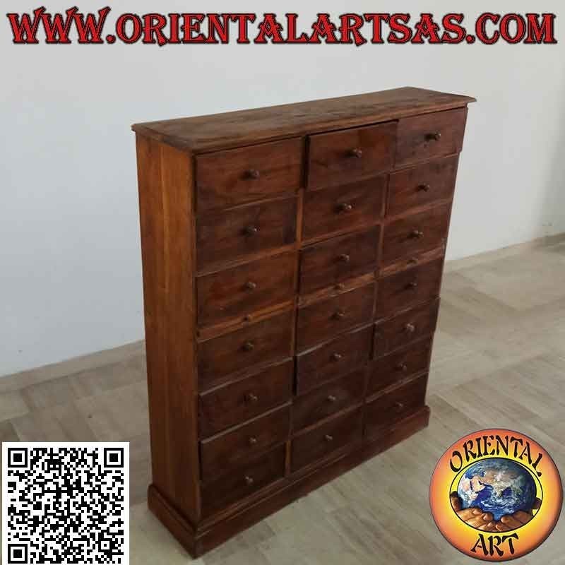 Cajonera para cartas de oficina con mini escritorios en madera de teca