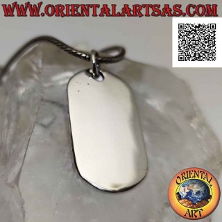 Silver pendant, smooth military medal on both sides (engraving on request) 32 * 19