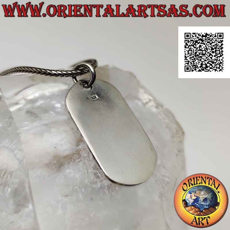 Silver pendant, smooth military medal on both sides (engraving on request) 32 * 19