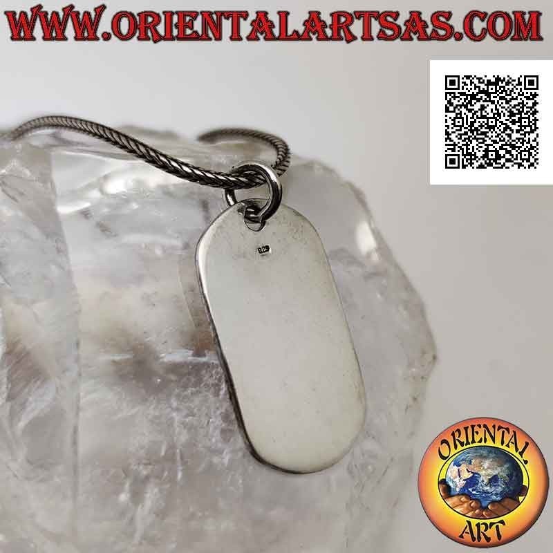 Colgante de plata, medalla militar lisa en ambos lados (grabado bajo pedido) 32 * 19