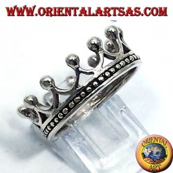 silver ring, simple crown
