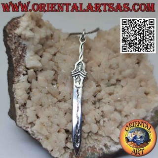 Colgante espada de plata de la espada romana con empuñadura trenzada