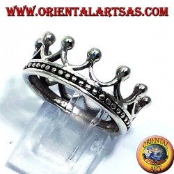 Ring einfache silberne Krone